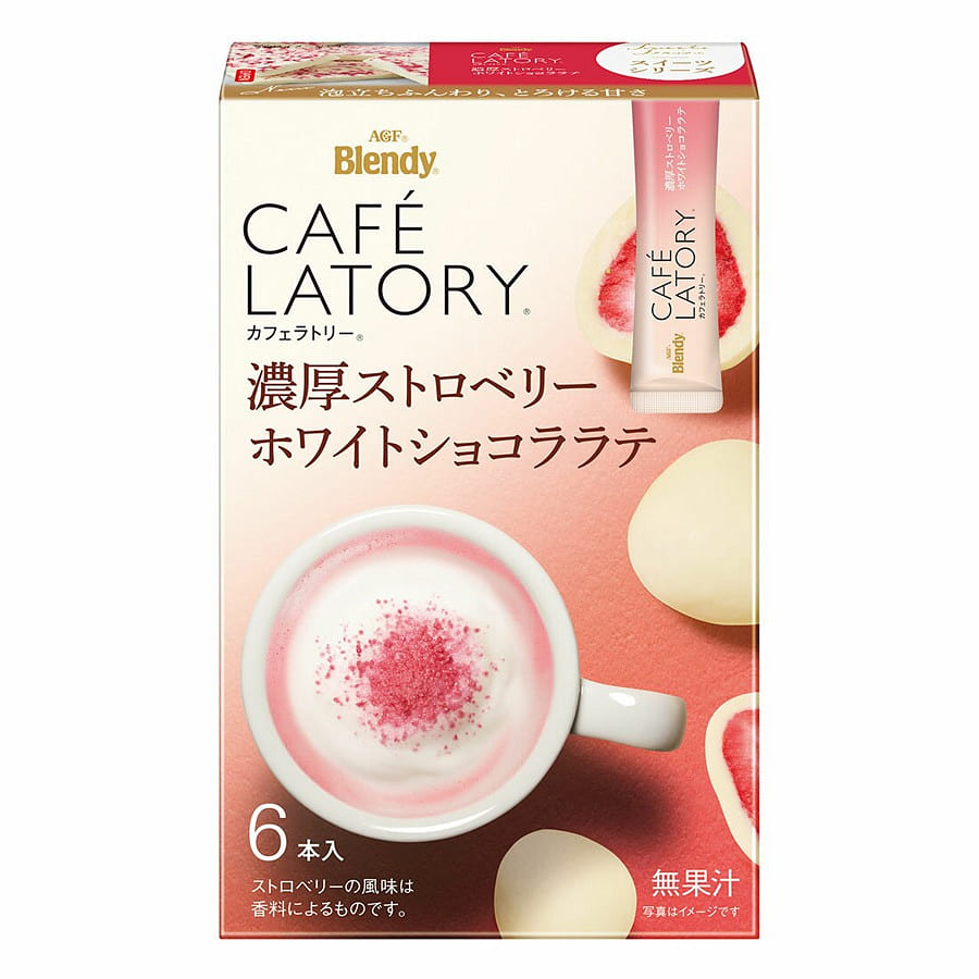 AGF CAFE LATORY Strawberry White Chocolate Instant Milk Tea 6pcs 1 케이스