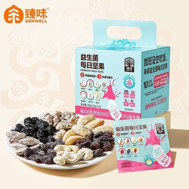 臻味益生菌每日坚果250g混合4种坚果3种果干 250 克