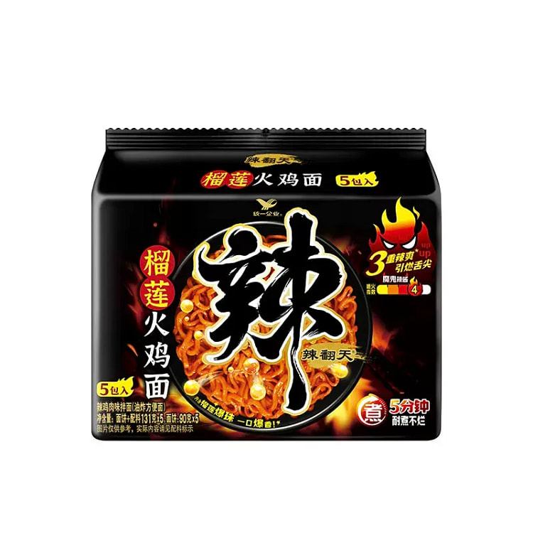 统一榴莲火鸡面131g*5袋 654 克