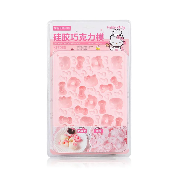 【中国直邮】台湾 学厨 HELLO KITTY硅胶模具 巧克力 布丁 果冻冰格模具 儿童辅食模具 1个*|预计到达时间3-4周