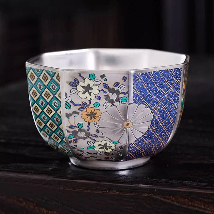 BESTLEAFTEA Traditional Tea Set Silver Tea Cup 160 ml