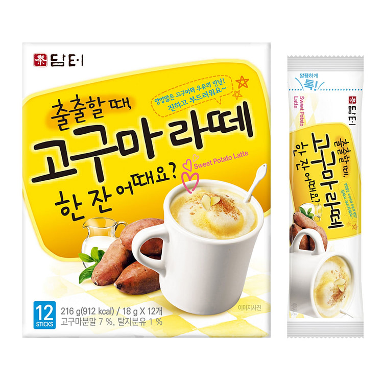 Damtuh Sweet Potato Latte 18g, Korean Latte Powder 12 count