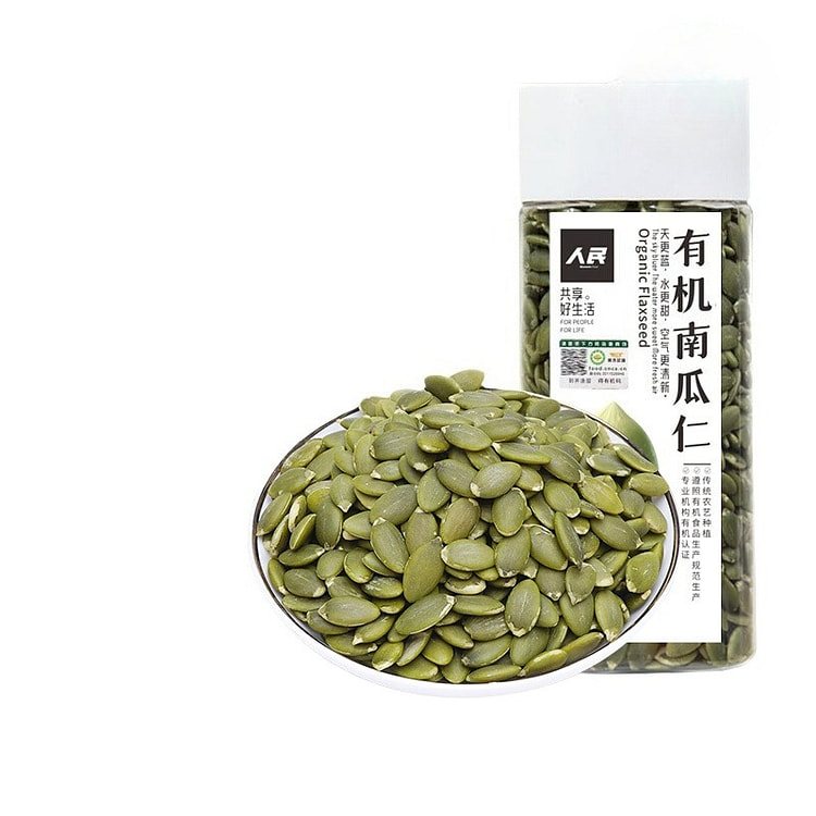 人民食品有机南瓜子生自然晾晒300g*1瓶