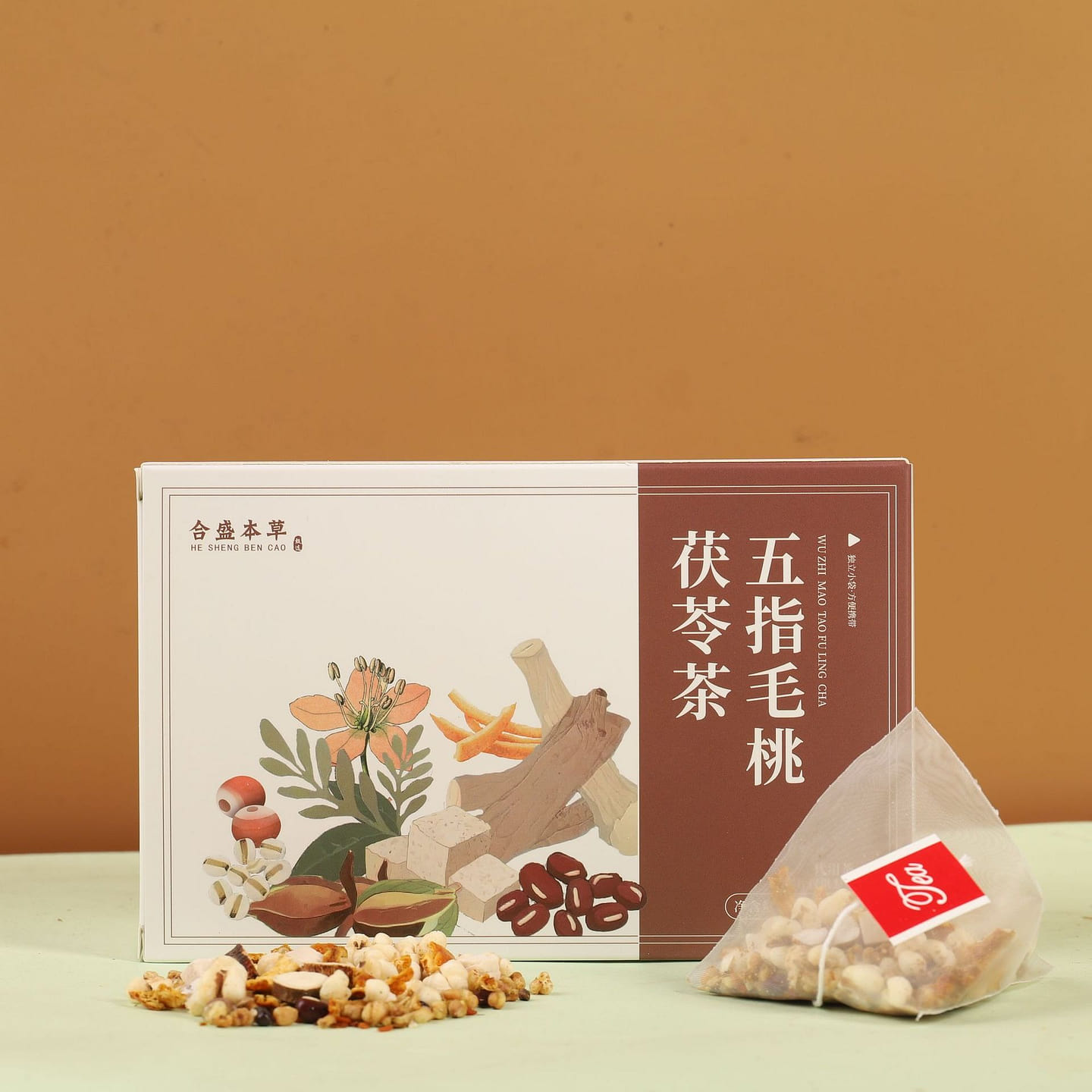 Five-Finger Peach & Poria Cocos Herbal Tea Bags 1 box