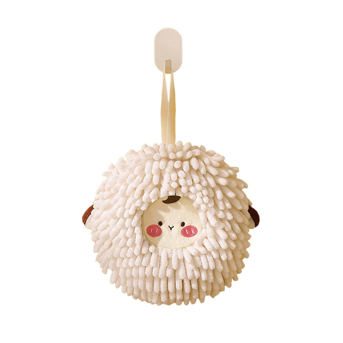 Cute cartoon snow sheep hand towel – white F 1 each