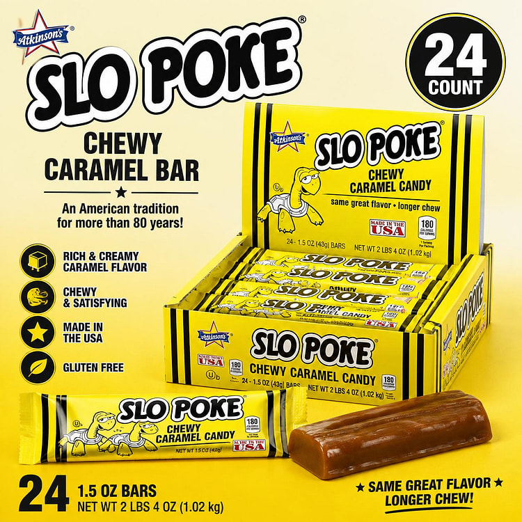 Slo Poke Chewy Caramel Bars 1.5oz 24ct 1 each