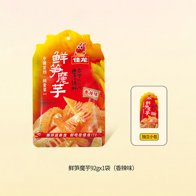 佳龙鲜笋魔芋素毛肚膳食纤维辣条香辣味92g*1袋
