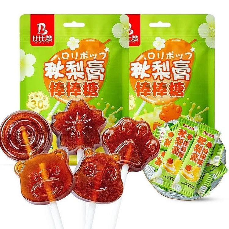 Bibi Zan Autumn Pear Syrup Lollipop Candy 120g Pea 120 g