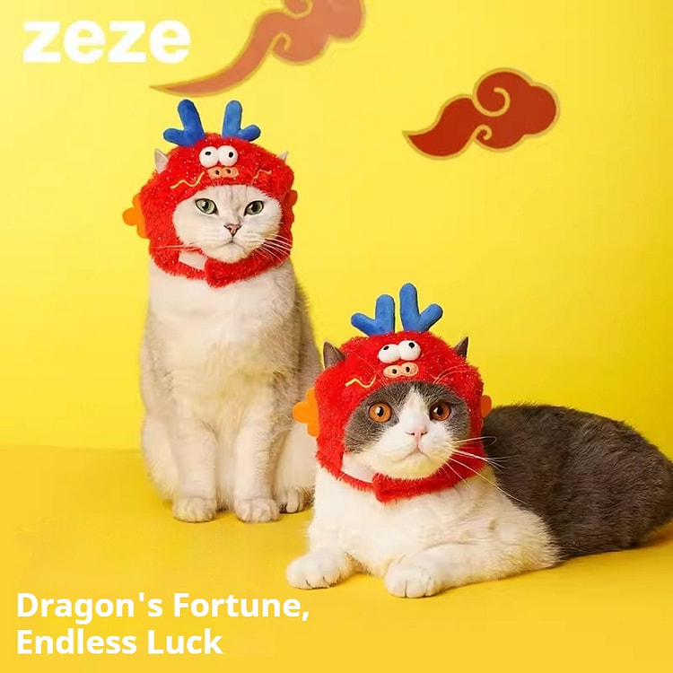 Zeze龙运当头宠物头套