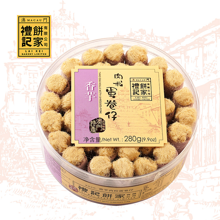 饼家礼记 香芋肉松蛋卷仔海苔杏仁饼干零食280g