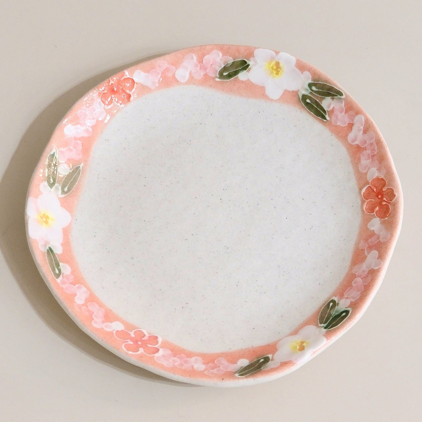 濑户烧 风花 17.8cm盘子 - 红色 1 个