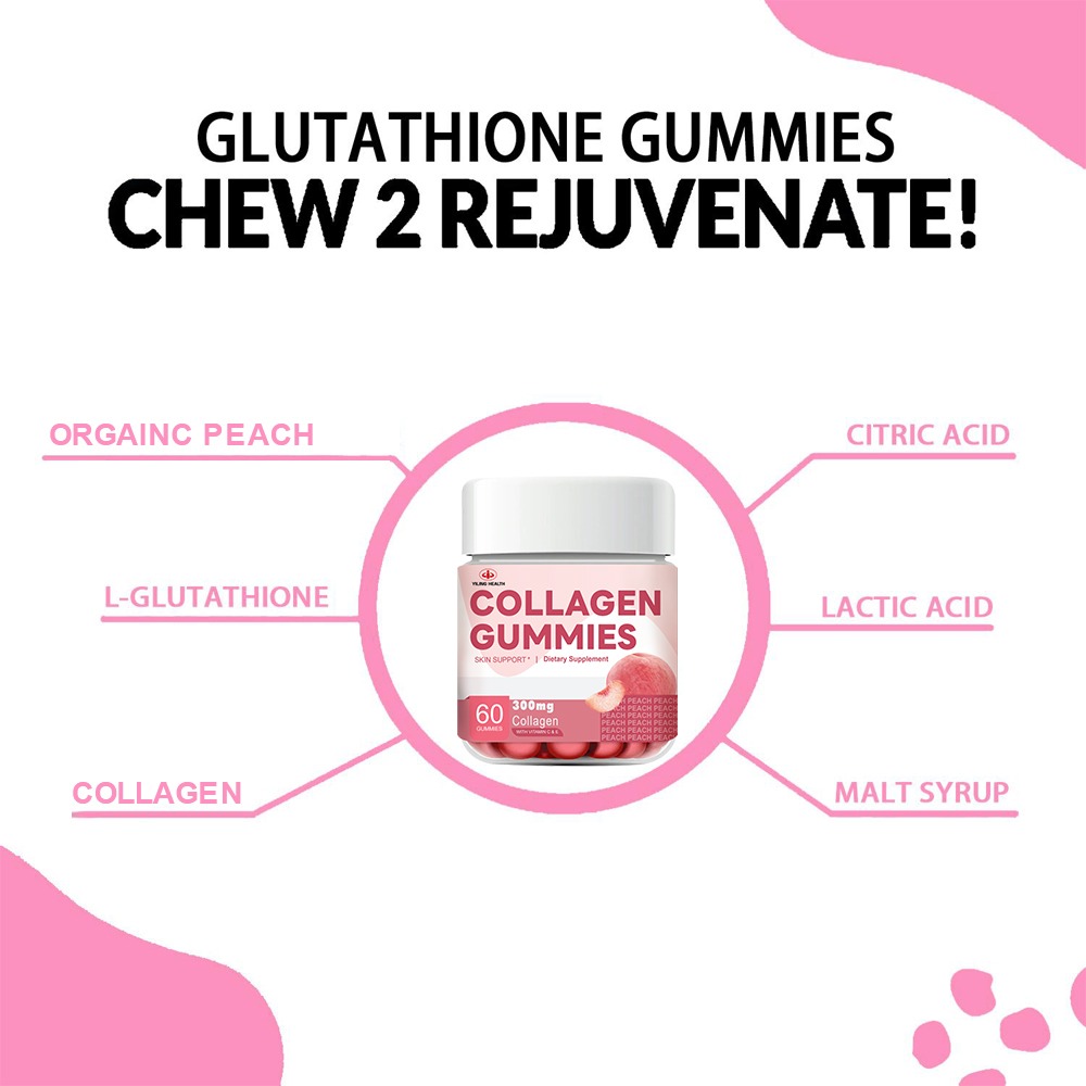 Get Yiling Collagen Gummies Sugar-Free Skin Brightening Peach Flavor  60tablet Delivered