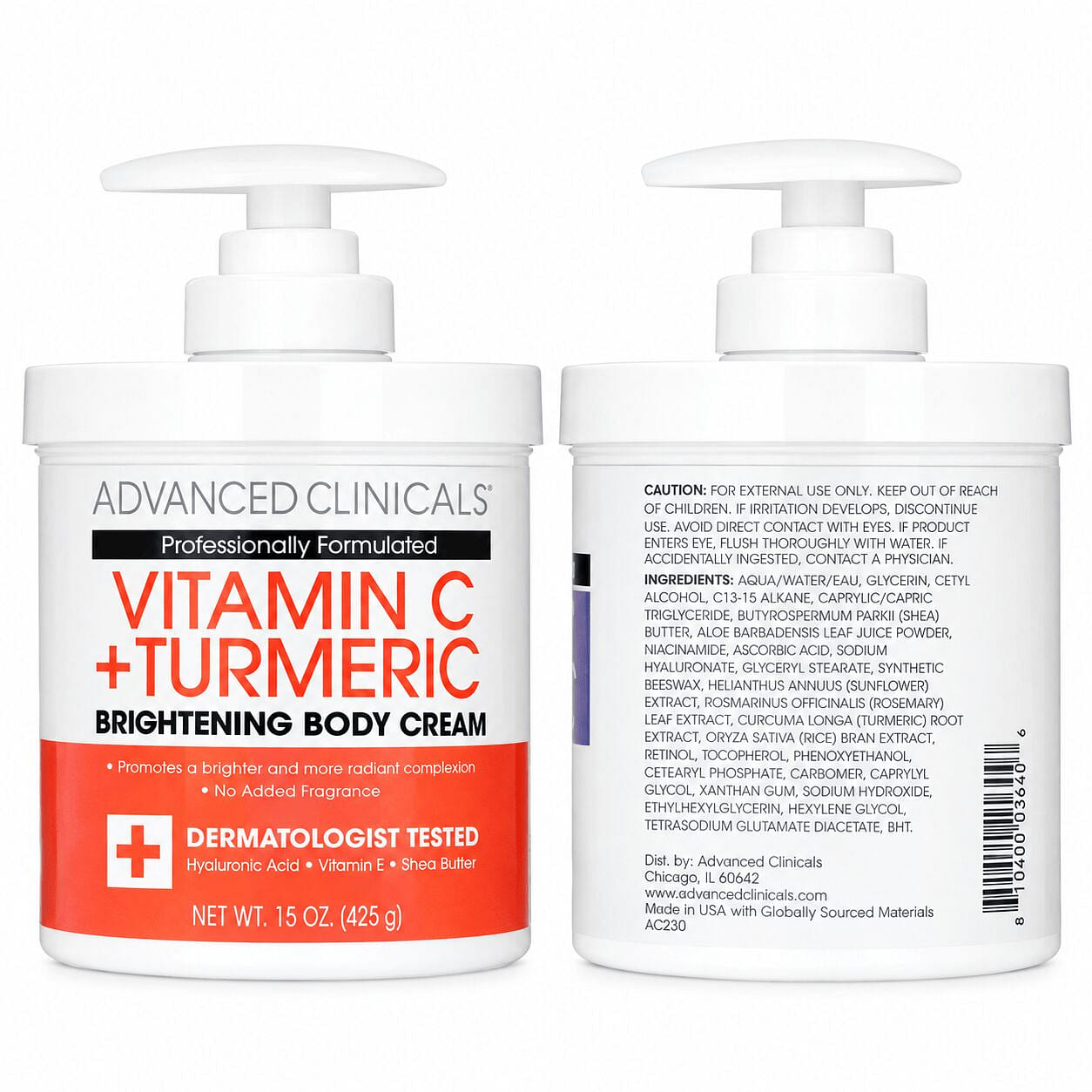 Vitamin C Turmeric Cream 15oz Face & Body 1 pack
