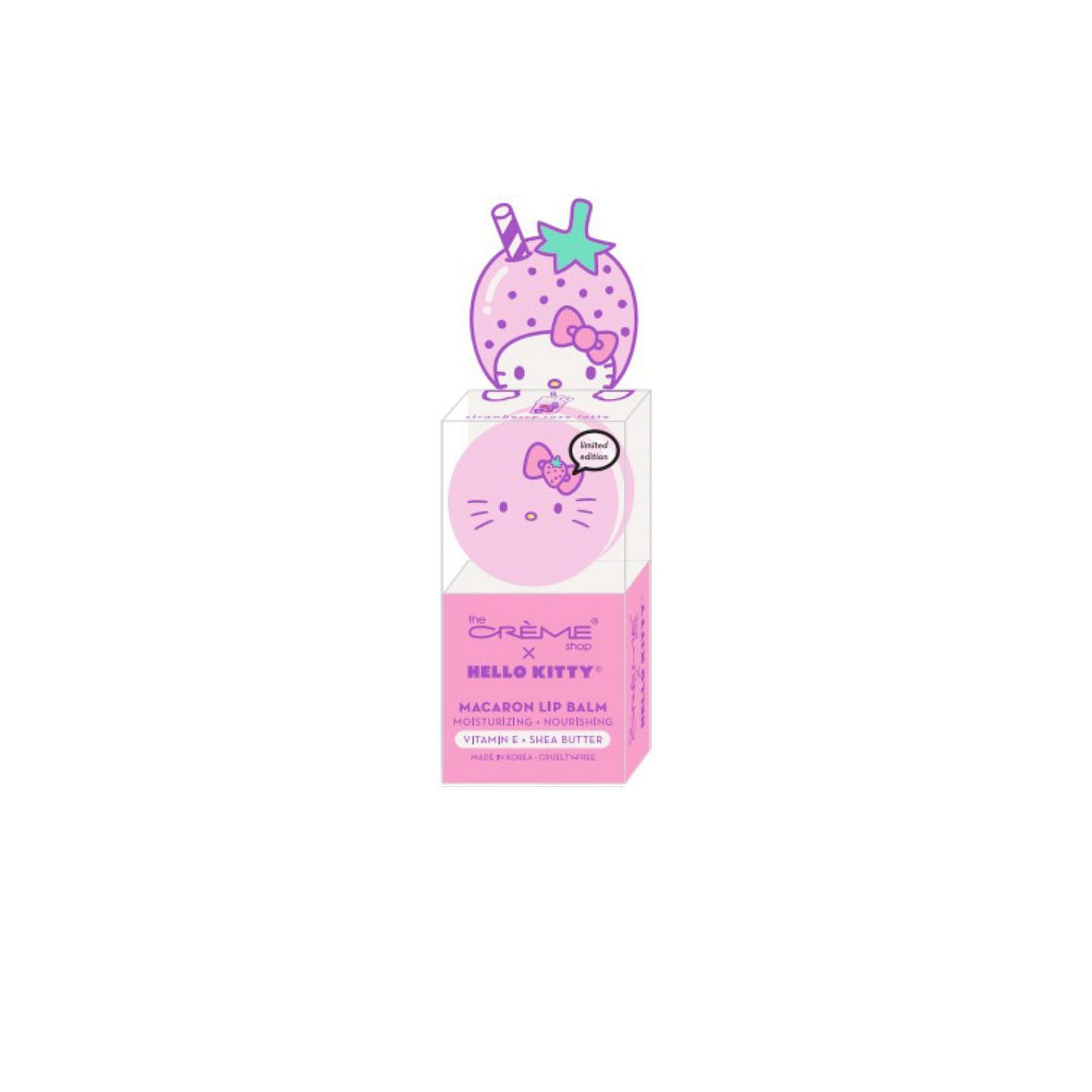 THE CREME SHOP Macaron Lip Balm – Hello Kitty Strawberry Rose Latte 1 each