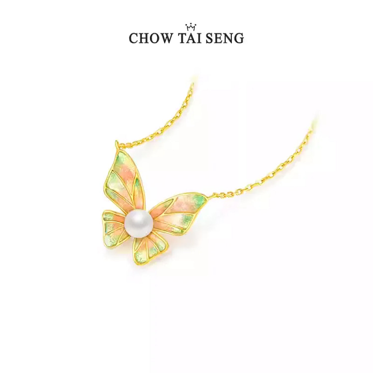 Zhou Dasheng's pure silver butterfly necklace