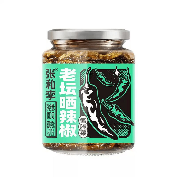 张和李老坛晒辣椒180g*1罐湖南特产腌辣椒下饭菜 180 克
