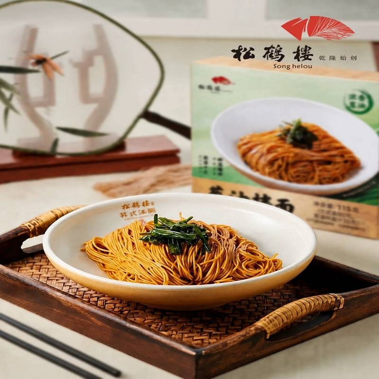 松鹤楼葱油拌面115g*2早餐速食苏式半干面正品 230 克