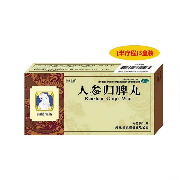 中丘扁鹊 人参归脾丸9g*10丸 益气补血健脾失眠 1 份