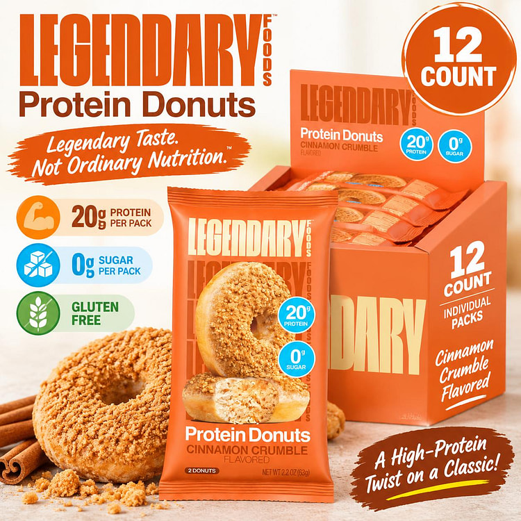 Legendary Protein Cinnamon Crumble Donuts 12ct 1 each