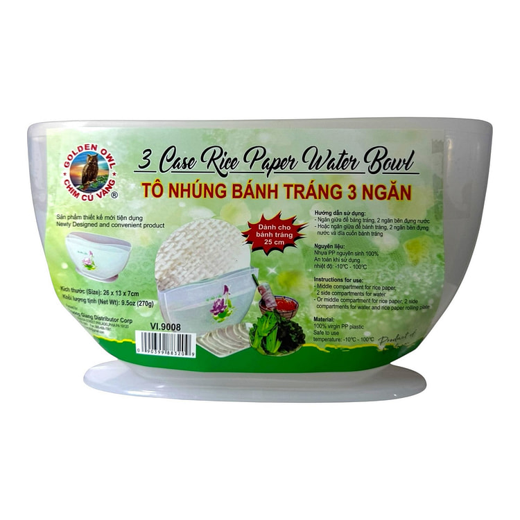 3 Layer Rice Paper Water Dipping Tray BPA-FREE