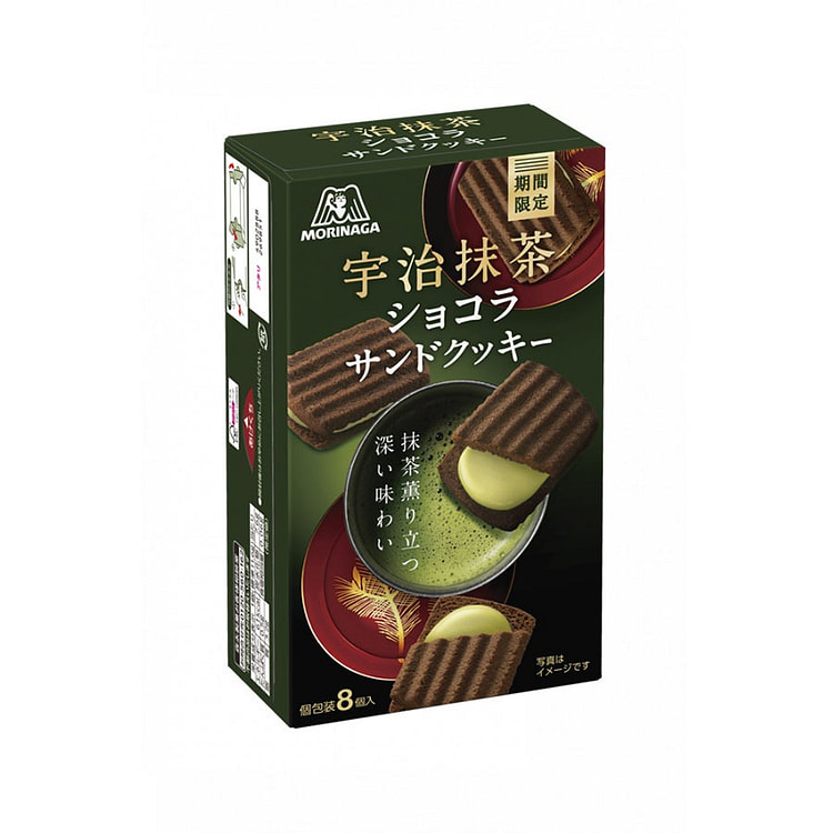 日本 森永 宇治抹茶夹心饼干 独立包装 8个入