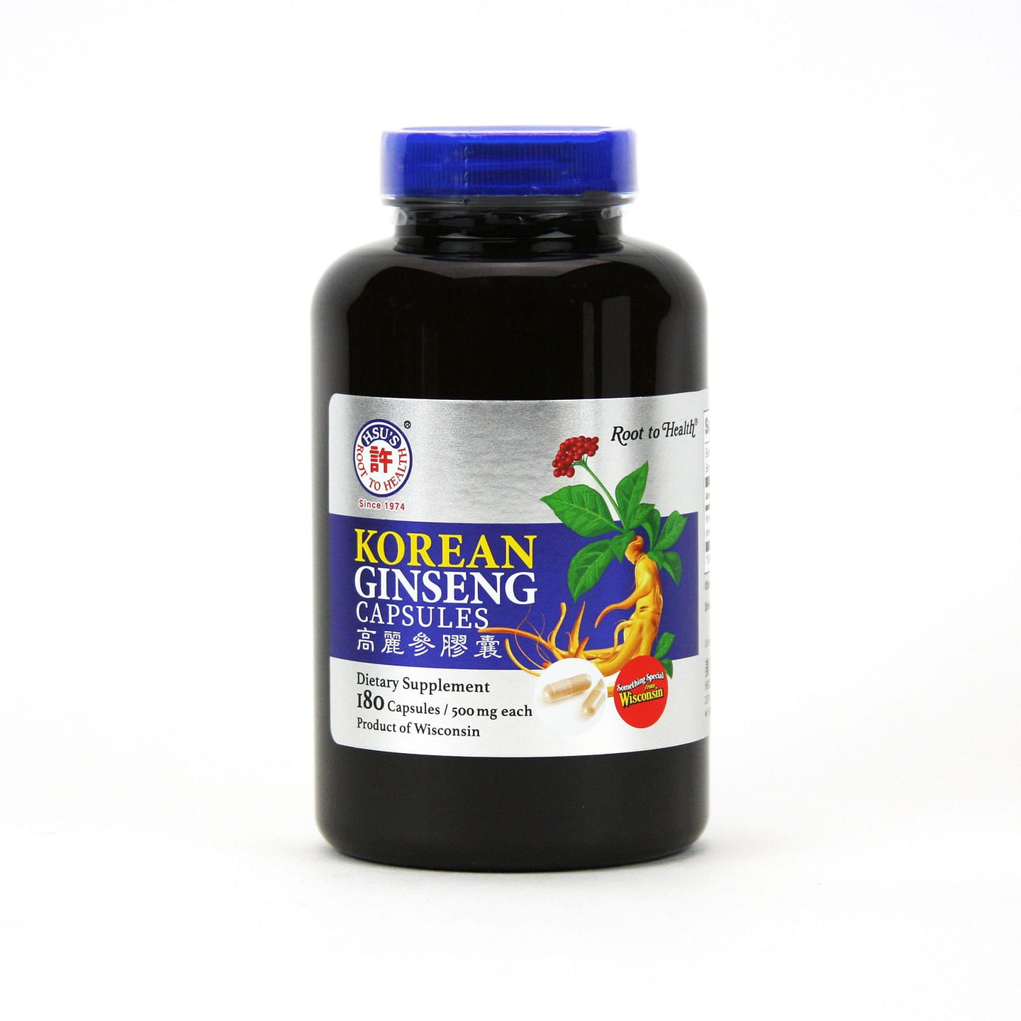 HSU’S Korean White Ginseng Capsules 180ct 1 bottle