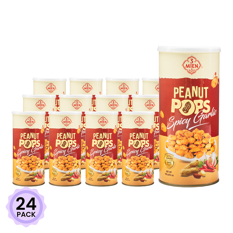 3 Mien Peanut Pops Spicy Garlic Flavor 250 克*24 包