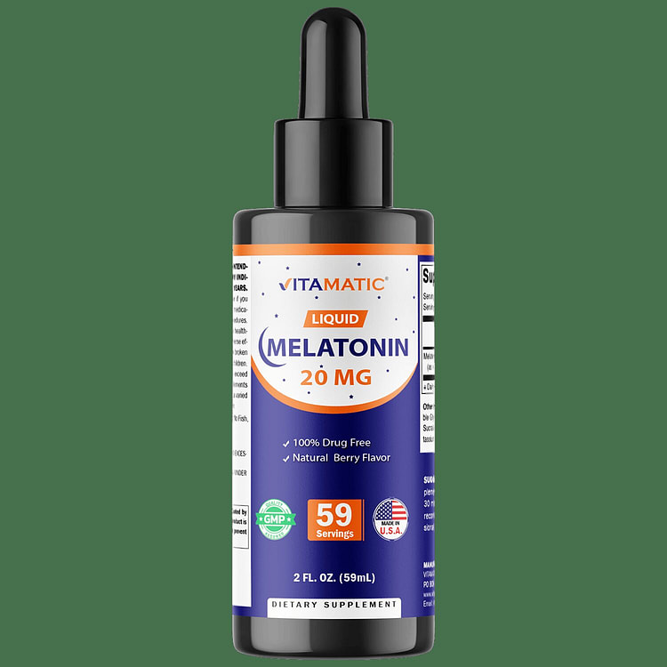 褪黑激素20毫克液体滴剂2液体盎司