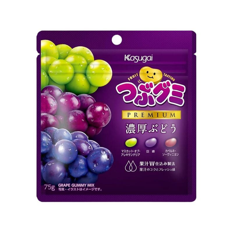 Tsubu Gummy PREMIUM Rich Grape Flavor 75g 1 each