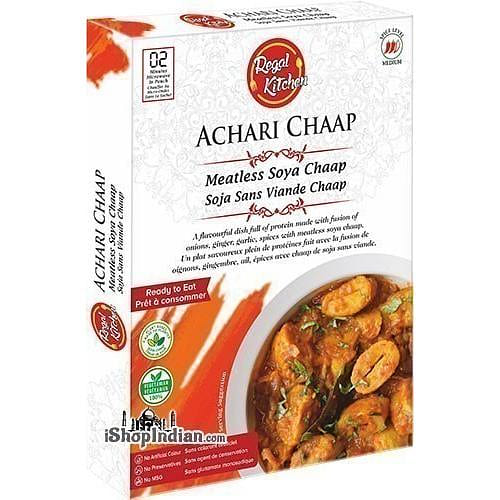 Regal Kitchen Achari Chaap – Pickled Soya Curry (Ready-to-Eat), 10 oz box 10 oz