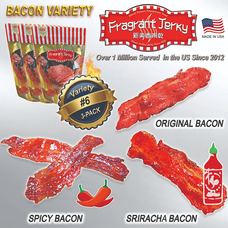 现火烤培根肉干 (3袋 共12oz) 340 克