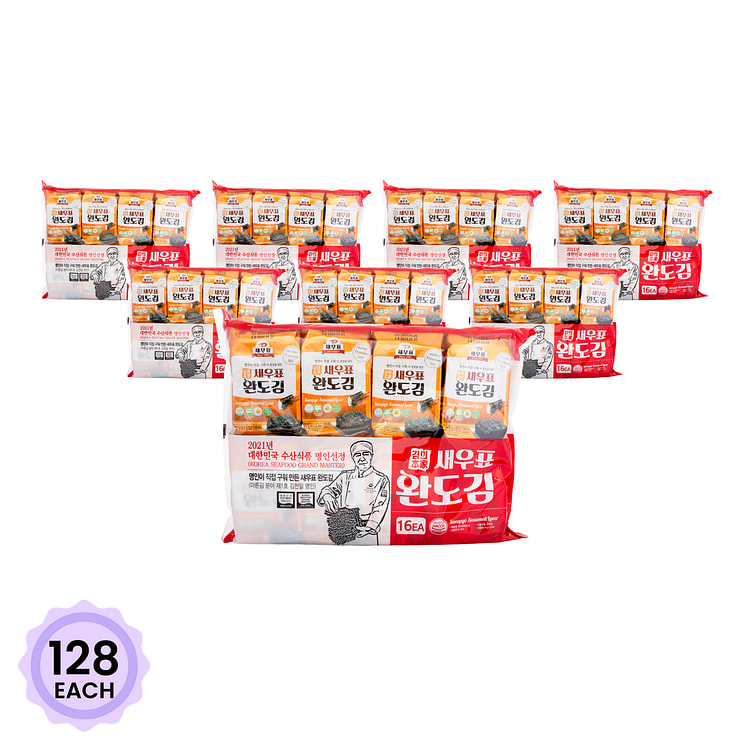 Jeollanam-do 调味海苔 16包 0.14 盎司*128 份