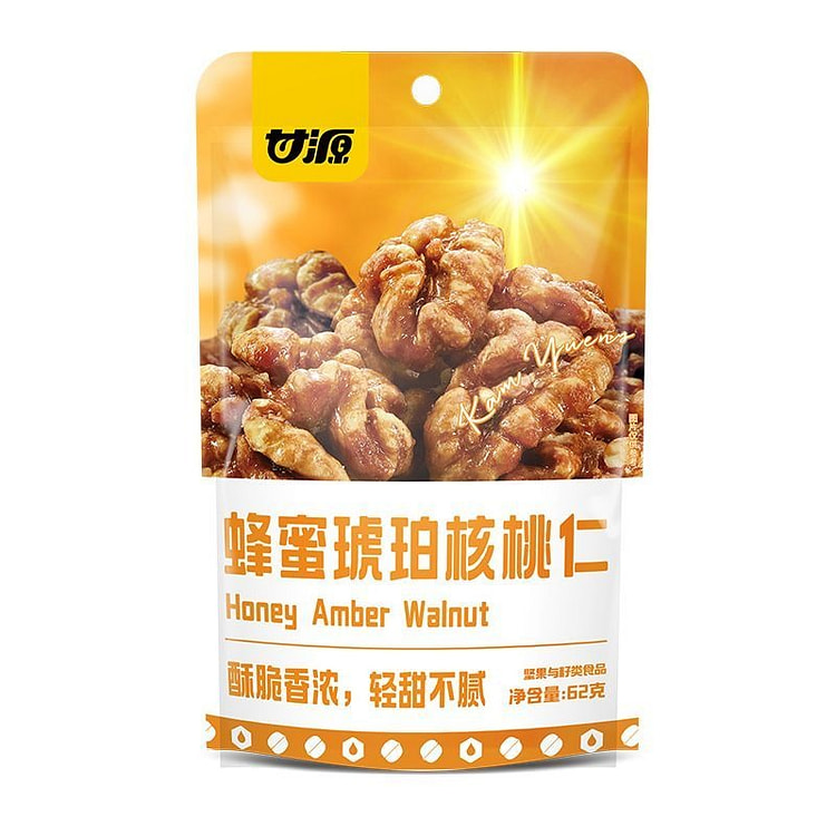 甘源蜂蜜味琥珀核桃仁62g*3袋休闲解馋零食小吃 186 克