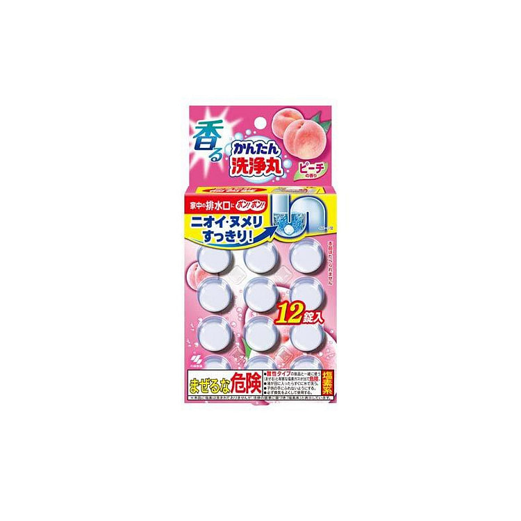 小林制药香味洗净丸桃子香12片排水管清洁剂家用 12 个 (min 4)