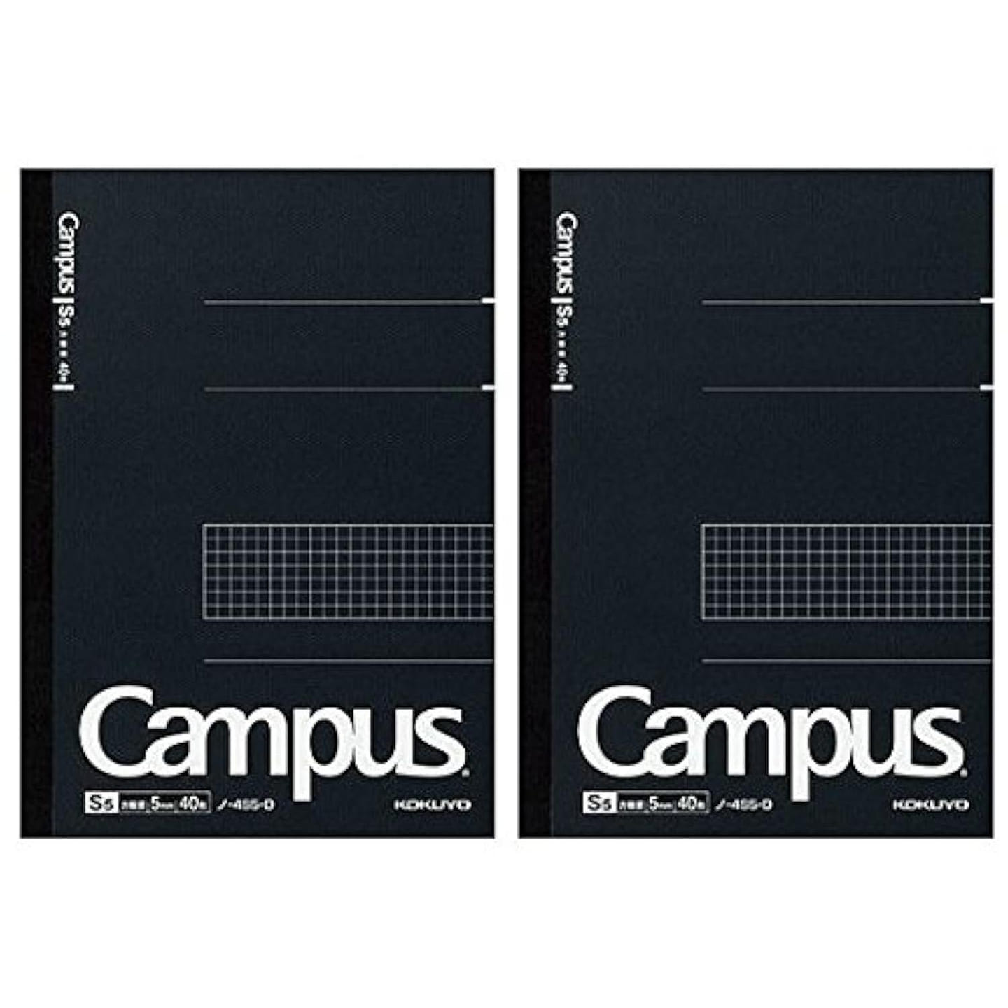 KOKUYO Notebook 5mm Grided B5 40 Sheet Black Cover 2 count
