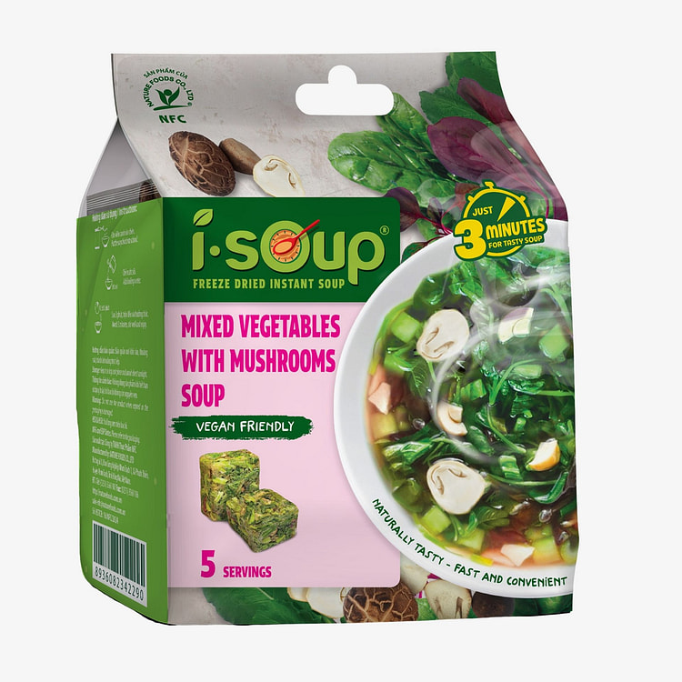 ISOUP Instant Mixed Veg & Straw Mushroom 1.23oz