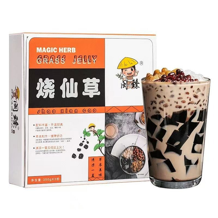 台湾风味烧仙草 即食仙草果冻奶茶免煮350g*3份