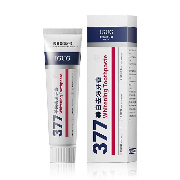 377美白去渍牙膏120g/支口腔清新口气祛黄洁白