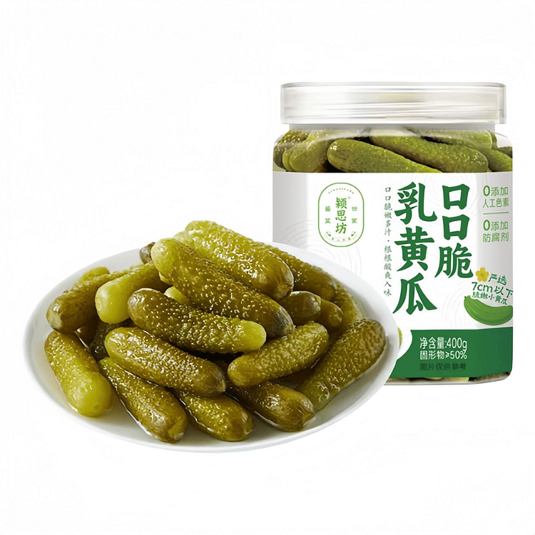 颍思坊 口口脆乳黄瓜即食小青瓜泡菜酱瓜 400g 400 克