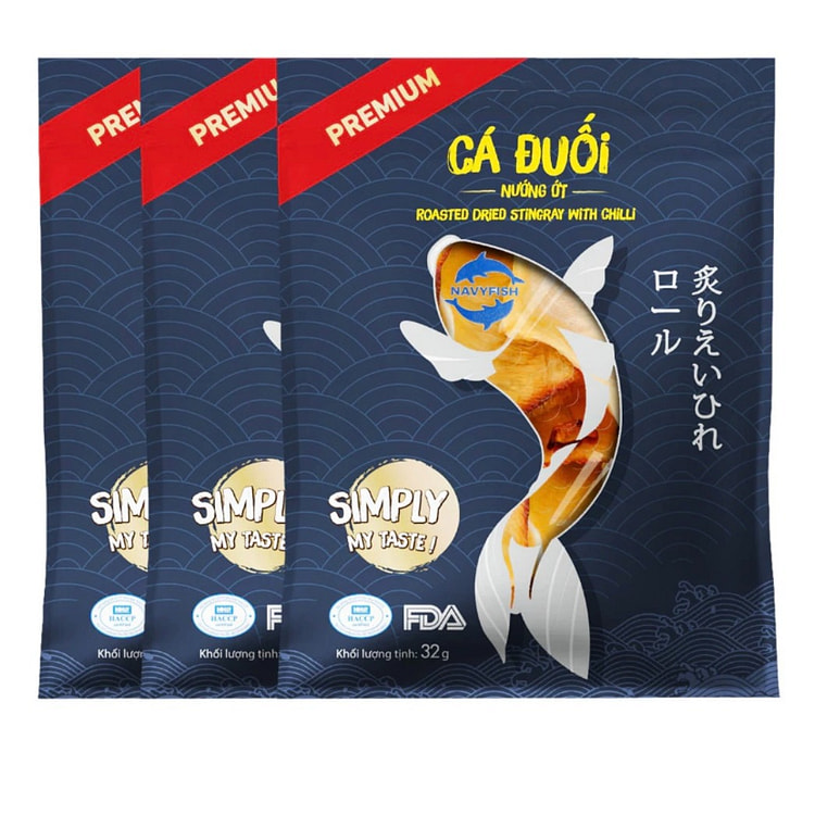 Navyfish Roasted Dried CA DUOI COMBO 3 X 32g