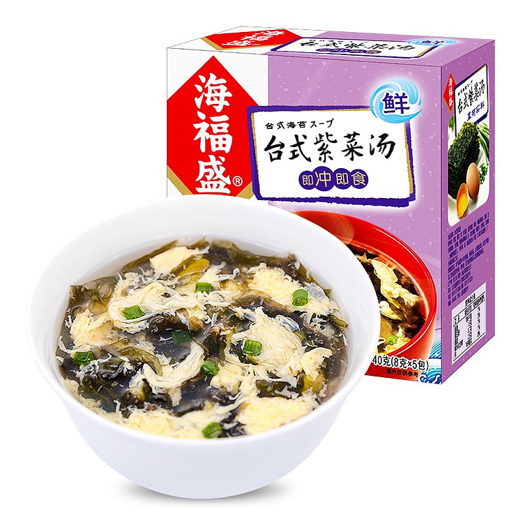 Instant Soup - Seaweed & Egg Drop, 8g x 6 cups