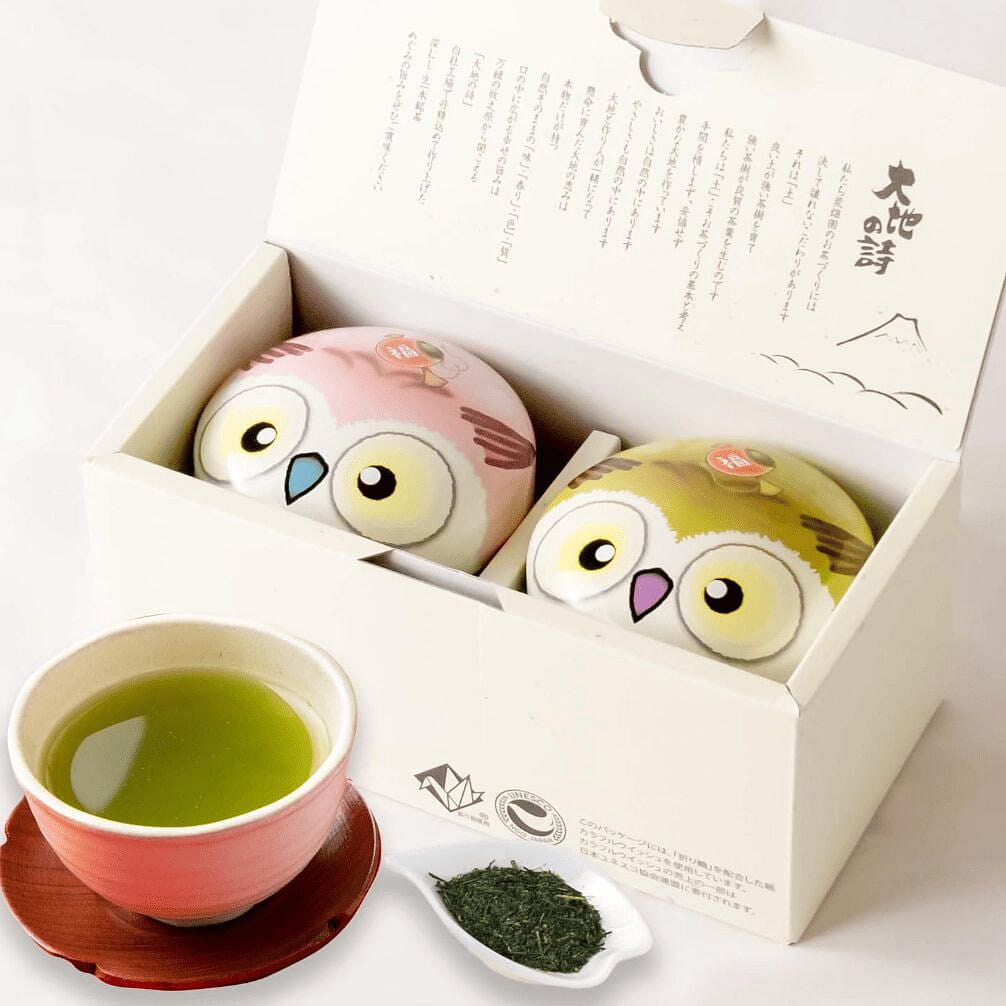 Arahataen Shizuoka Tea Owl Can, 2.8 oz 80g x 2 160 g