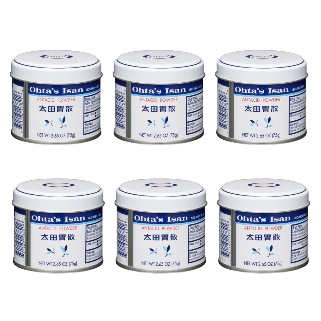 Ohta's Isan Antacid Powder Small Can 6-Pack 75 g*6 cans