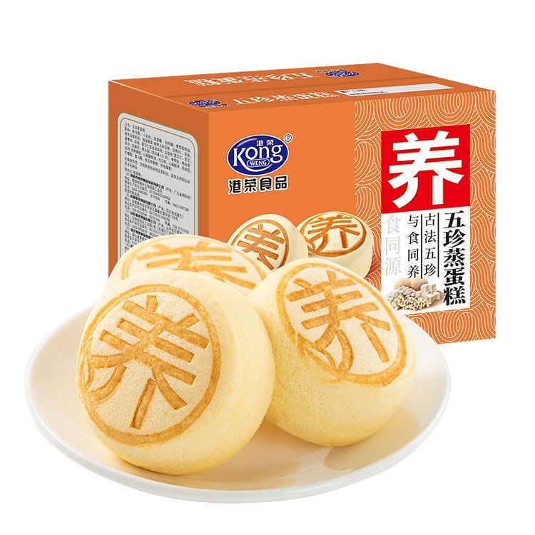 港荣五珍蒸蛋糕面包营养早餐办公室休闲零食450g 450 克
