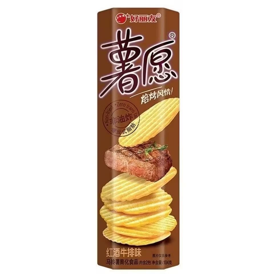 Orion Potato Snack Red Wine Steak Flavor 104g 104 g