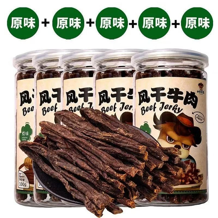 小牛拉图 内蒙古风干手撕牛肉孕妇零食100g*5罐