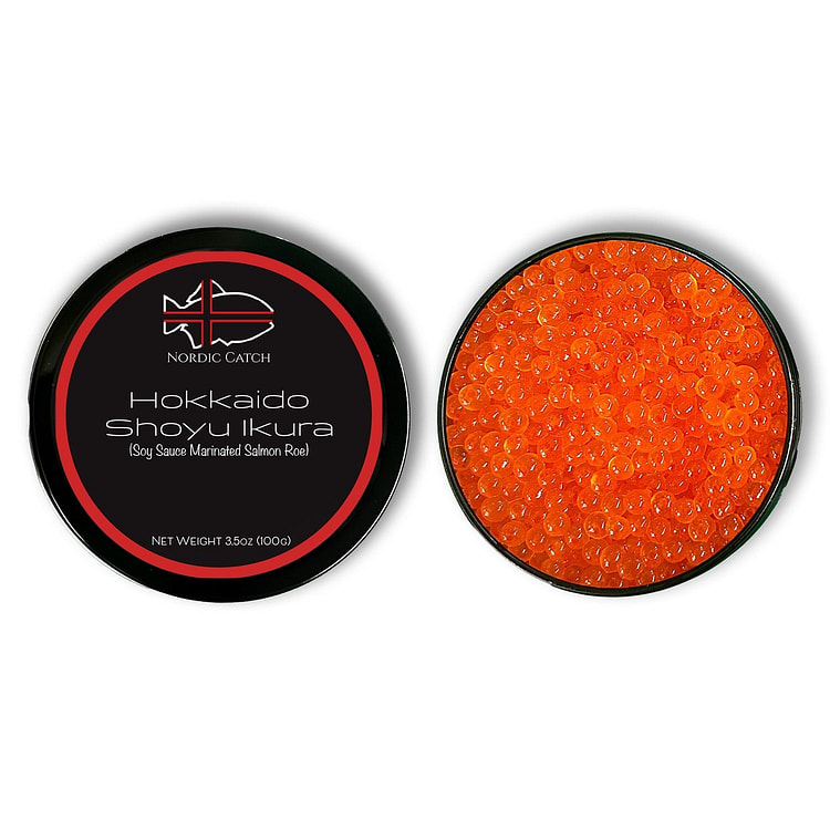 Wild Hokkaido Shoyu Ikura (Soy Sauce Marinated Salmon Roe) - 3.5oz tub