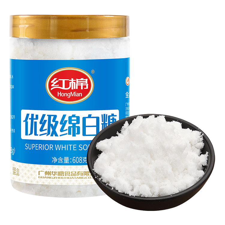 红棉 绵白糖优级纯正甘蔗糖家用烘焙608g*1桶装