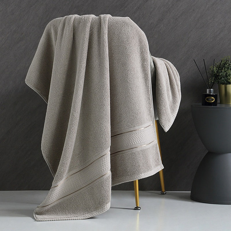 Household pure cotton bath towel, champagne brown 800 g