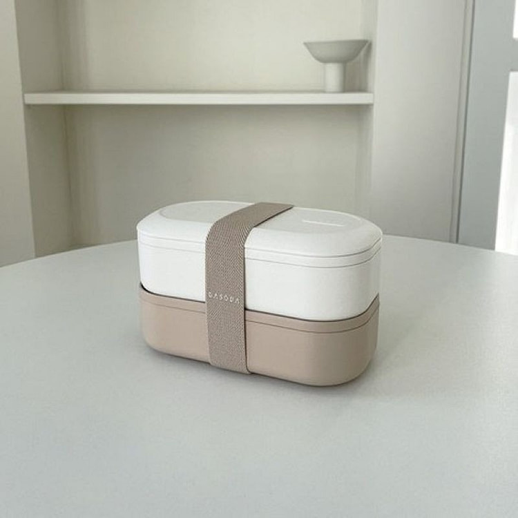 Dasoda 双层竹制午餐盒 1 个